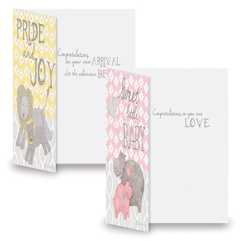 Current Heartfelt Baby Congratulations Greeting Cards - 8 Pack (4 Designs), New Baby Congrats Welcome, Large 5 x 7 Inch with Sentiments - Image 4
